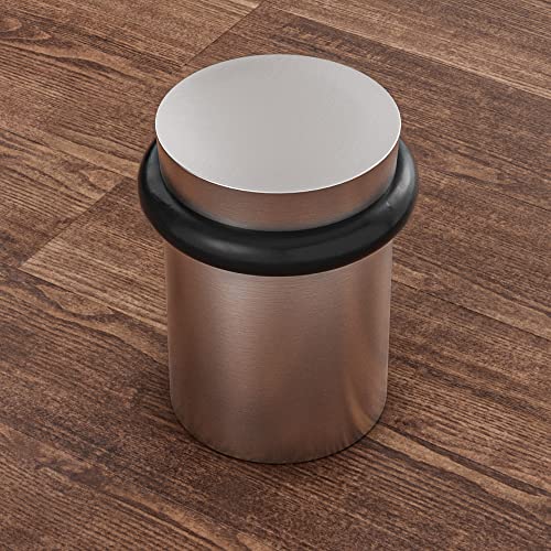 Image of NYCO - Floor Door Stopper Chrome Door Stop - Classy Solid Steel Modern Heavy Duty Door Stoppers - Floor Mount Anchor Screw - Wall Protector for Commercial Door (1.5 Inch Satin Chrome Finish)