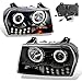 SPPC Projector Headlights L.E.D Black Assembly (CCFL Halo) For Chrysler 300 - (Pair) Includes Driver Left and Passenger Right Replacement Headlamp