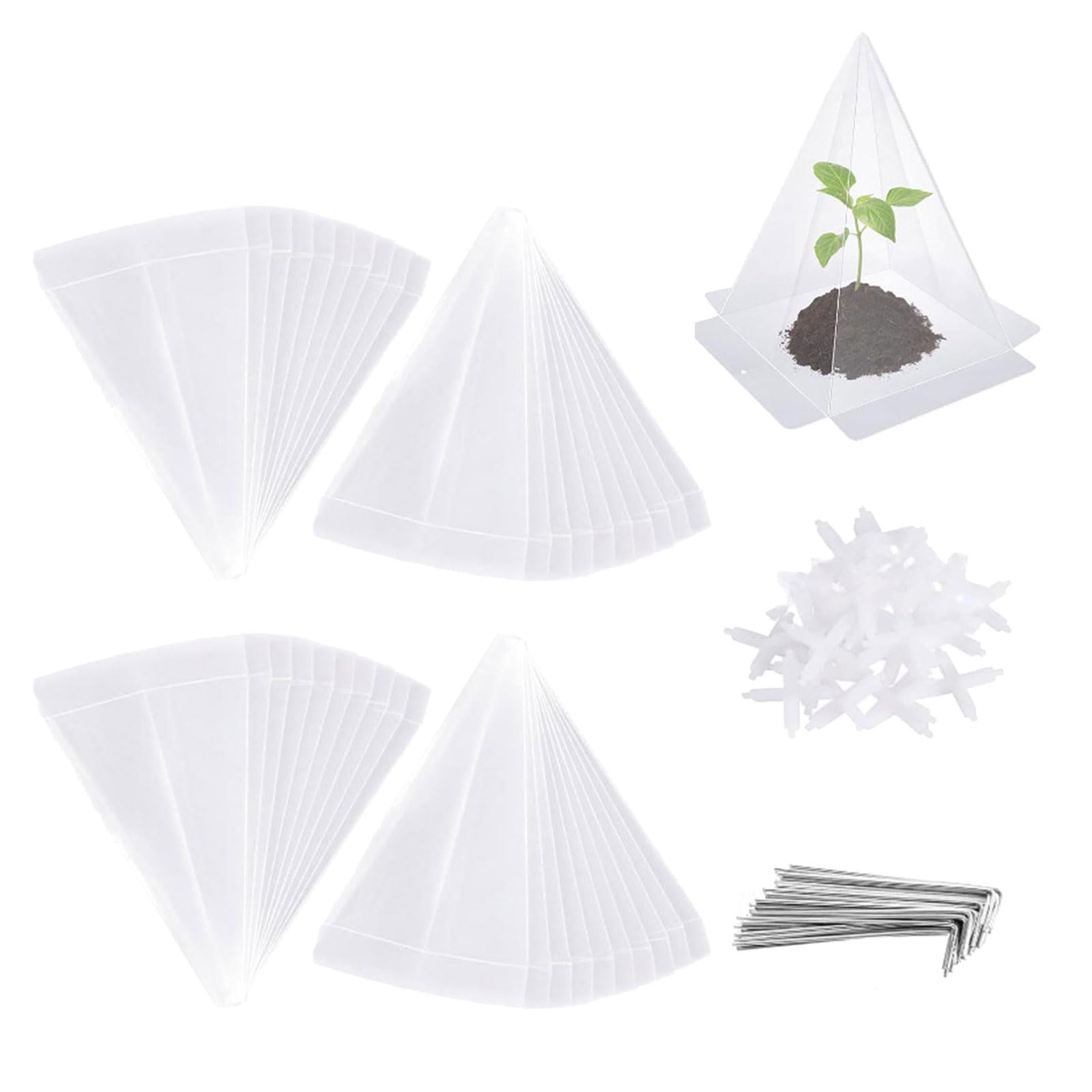 Greabuy Transparents - Protectores de plantas para plántulas, heladas solares, caracoles, pájaros, protección de invernaderos, cubiertas de invernadero, aumento del crecimiento, cubiertas de plantas
