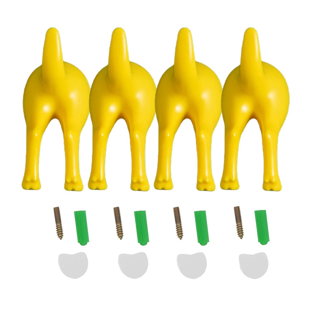 4Pcs Nordic Cute Dog Tail Hooks with Screws Adhesive Tape Wall Mounted for Hanger Hat Coat Wall Hook Home Entrance Decoration Dog Tail Hooks