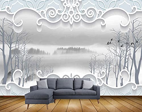 Beibehang Exclusive BRZ1643 Beautiful Trees Lake Collection HD 3D Wallpaper(182 cm x 91 cm)