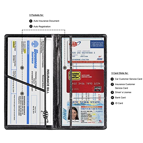Image of TOURSUIT Car Registration & Insurance Card Holder, Glitter Black