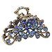 Fashion Vintage Rhinestone Metal Alloy Fancy Hair Claw Jaw Clips Pins - Retro Chic Hair Updo Grip Hair Catch Barrette Hair Accessories for Women (Blue)