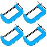 HAKZEON 4 Pack 4 Inch C Clamps Set, Stainless Steel C Clamp, Heavy Duty Industrial Strength C Clamps for Welding Woodworking Construction DIY Projects