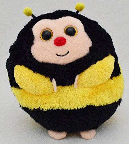 2011 Ty Beanie Ballz Round Plush Bumble Bee Zips Beanbag Stuffed Animal Toy