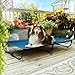 CANINE CANYON Folding Raised Dog Cot, Large Outdoor Elevated Dog Bed, Cooling Chew Proof Pet Cots Bed, Portable, Heavy Duty Up to 160 lbs, Pet Cot for Camping, Home, Dark Blue, 43