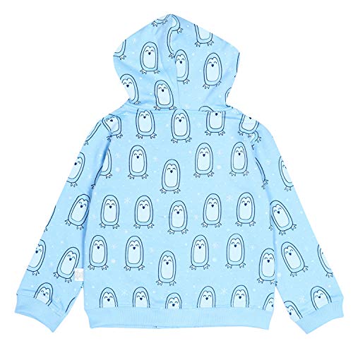 Image of The Mom Store Unisex Fleece Hooded Neck Hoodie (TMS-1234 Happy Penguin Blue 3 Years-4 Years)