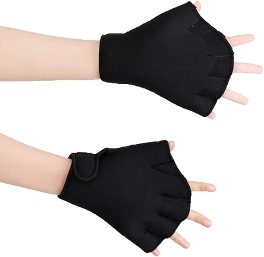 BXT Webbed Gloves Dive Gloves for Upper Body Water Resistance Training Swim Training Gloves with Wrist Strap Aquatic Gloves for Women Men, Blue, L : Sports & Outdoors