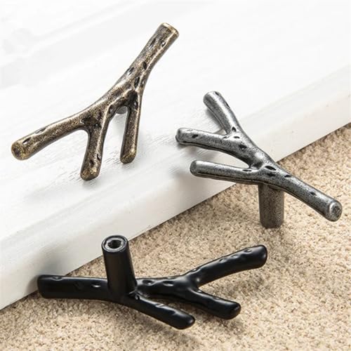 Quincaillerie de porte branche bronze argent pour buffet luxe