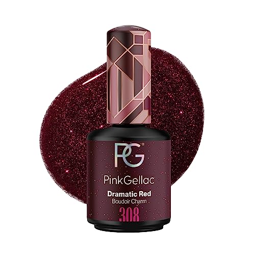 Pink Gellac 308 Dramatic Red Intensywny czerwony żel trwały do suszenia UV/LED 15 ml