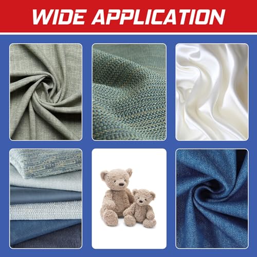 Yeardera Fabric Glue Permanent, Clear, Washable Adhesive for Clothing, Patches, Leather, Cotton, Denim, Polyester, Flannel, and All Fabrics