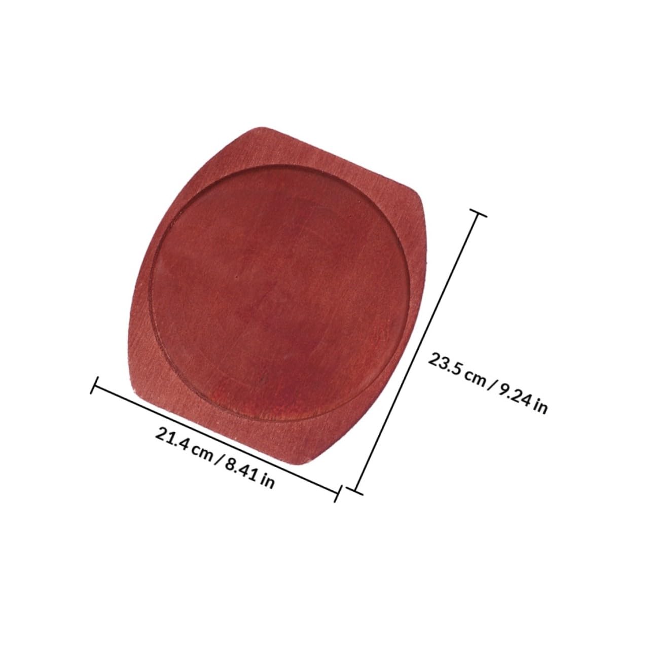 Kichvoe Padella in Ghisa Rotonda con Base in Legno per Bistecca, Distribuzione Uniforme del Calore e Rivestimento Antiaderente, per Cucina Casalinga e Ristorante