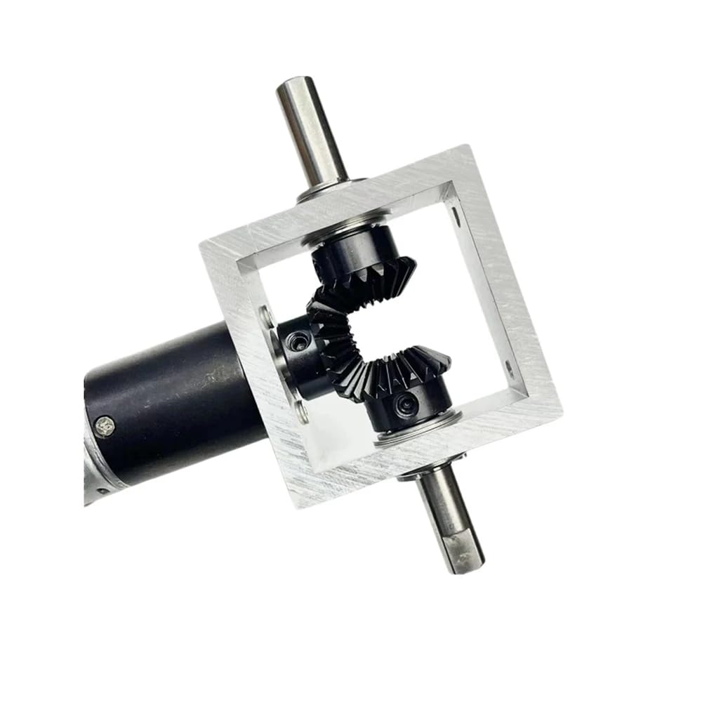 24V Gleichstrom-Planetengetriebemotor mit rechtwinkligem Kegelradgetriebe – Doppelausgangswelle, Drehrichtungsumkehr, 1 Eingang, 2 Ausgänge
