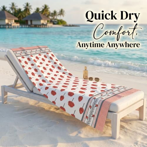 Image of Mafatlal Madhuban Soft & Absorbent Cotton Bath Towel (147x76 cm) | 250 GSM | Lightweight, Quick Dry, Floral Design