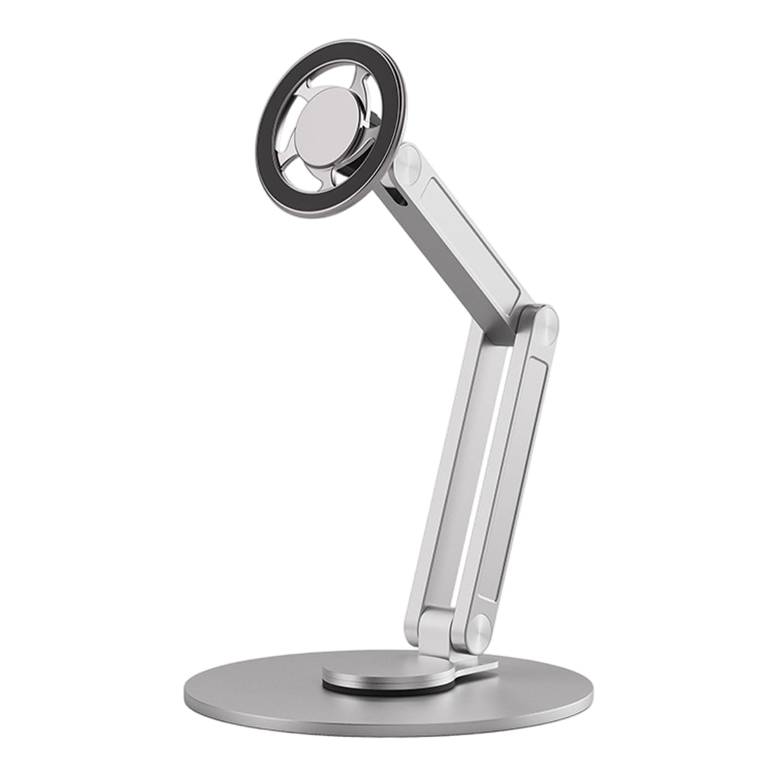 Supporto per telefono in lega di alluminio 360 rotante 16 cm, argento | Design pieghevole portatile per tablet e telefoni, supporto in alluminio con altezza