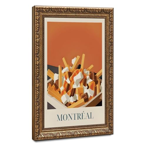 Art mural poutine Montréal et grand poster déco pour chambre et salon