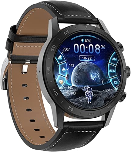 Smartwatches Reloj inteligente de lujo para hombre llamada pantalla a todo color impermeable reloj deportivo Android iOS versión electrónica (color: gel de sílice negro, tamaño: 1)