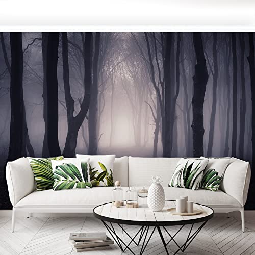 Papier peint camouflage forêt noire cache murs abîmés - 5