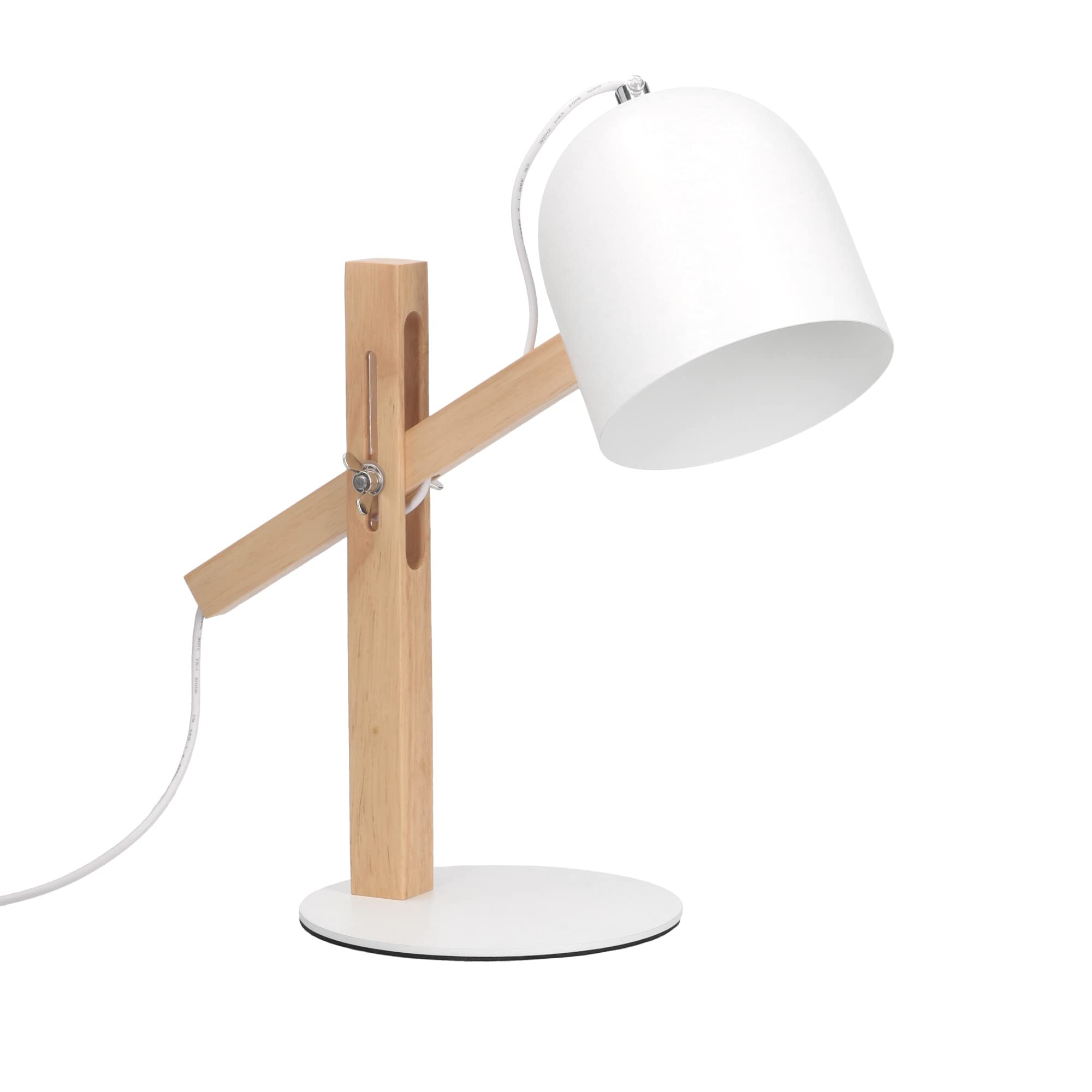 FORLIGHT Bodhi Lámpara de Mesa para Escritorio LED Articulada de Madera Natural. Flexo de Escritorio Nórdico Blanco