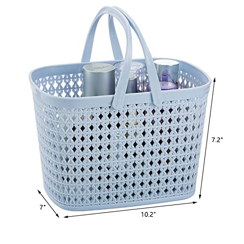 Frcctre 3 Pack Portable Shower Caddy Basket, Plastic Storage Baskets With Handle, Plastic Tote Storage Basket Toiletry Organizer For Bathroom, Kitchen, Pantry, College Dorm #TOP1