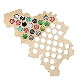 The Geeky Days Belgium Beer Cap Map - Holds 47 Craft Beer Bottle Caps, Wood Craft Beer Bottle Cap Holder Wall Art Decor Gift for Cap Collectors,14.5 x 18 inches