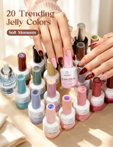Image of Beetles Soft Moments 20 Colors Jelly Gel Nail Polish Kit