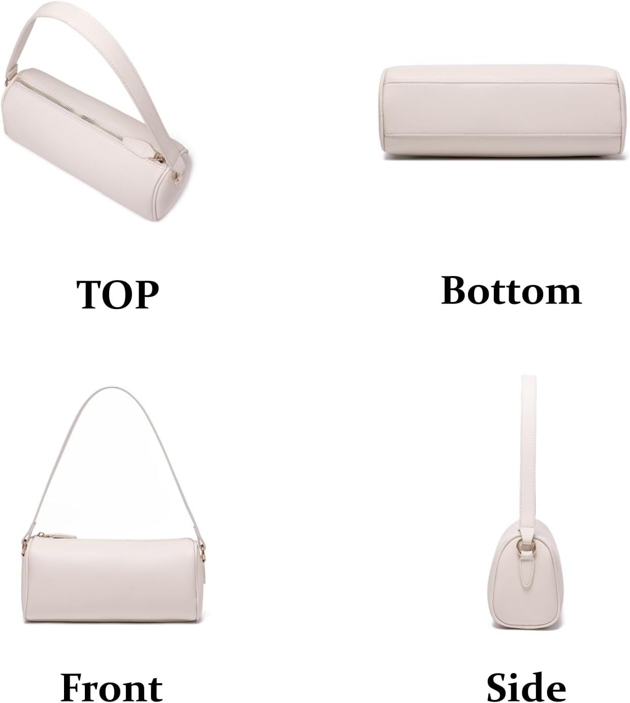 JOLLQUE Crossbody Bag for Women, Small Barrel Purse, PU Leather Handbag, Autumn Winter Shoulder Bags Row Bag with Zipper - Image 3