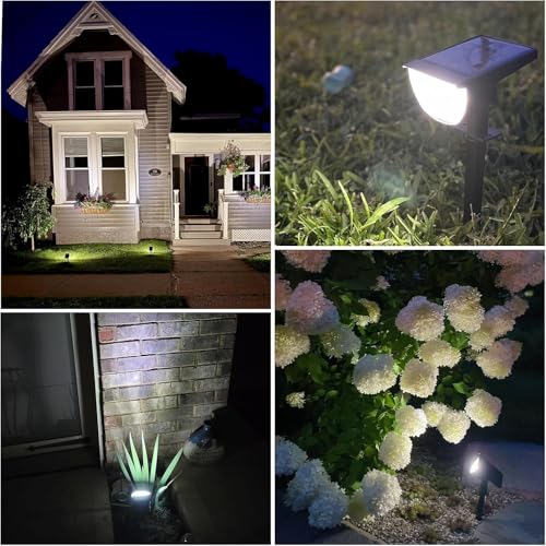 GKGG Solar Lights Outdoor Waterproof IP65, Solar Powered 76 LED 3 Lighting Modes Solar Spot Lights Outdoor for Yard Garden Landscape Pathway (White, 6 Pack) - image 7