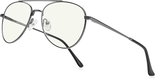 Miniatura 6 de Gafas de lectura de aviador con luz azul para hombres y mujeres, marco de metal, lentes para computadora