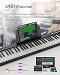 Clavier Piano Portable, Piano pliant numérique semi-pondéré 88 Clé, Pleine Taille, Grain de bois, Clavier Piano électrique avec/MIDI Bluetooth, Convient aux adultes, Tout-petit