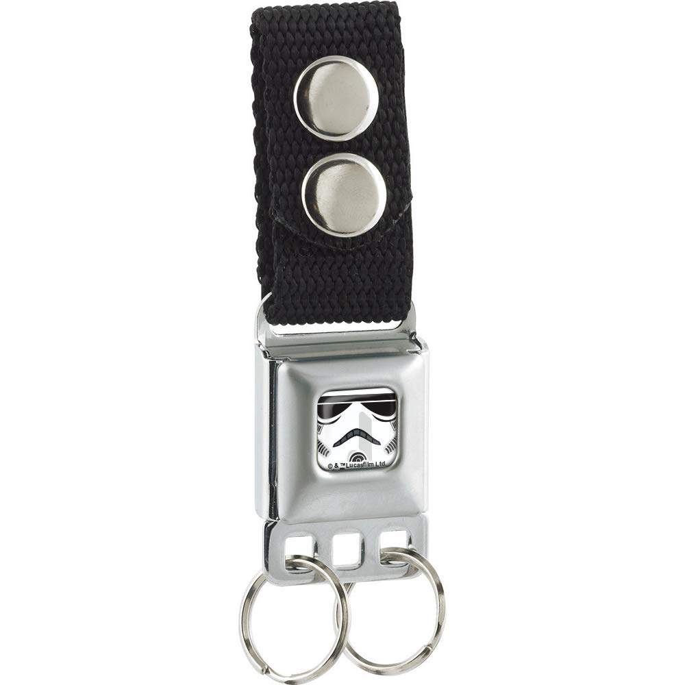 Buckle-DownKeychain, Lucas, Seatbelt Buckle Star Wars Stormtrooper Face Close Up Full Color White Black