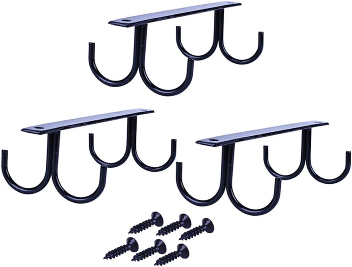 3pcs Wine Glass Rack Black Hanging Mug Holder for Kitchen Lightweight Cup Organizer for Home and Bar Use Space-Saving Design with Hooks Each