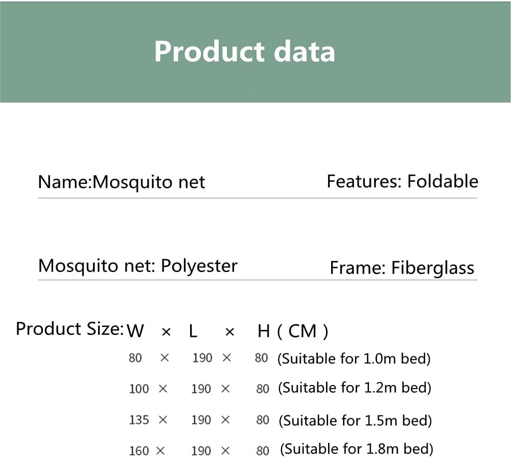 Portable Foldable Mosquito Nets Mosquito Mesh Net Mosquito Net for Bed, Bed Net Tent Ideal for Home Or Holidays Fine mesh Mosquito Net for Bed-B_100CM(W)
