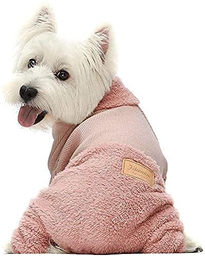 Fitwarm Turtleneck Knitted Dog Clothes Winter Outfits Pet Jumpsuits Cat Sweaters Pink Small #TOP1