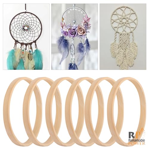 Image of RP Remarkable Power, 12 Pack 4 Inch Bamboo Floral Hoop Mini Wreath Frames Embroidery Rings for DIY Dream Catcher Crafts
