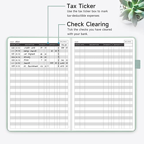 Carnet de chèques rigide avec registre de transactions 13,2x19,3cm - 4