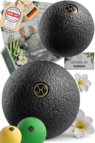 HELDSON® Premium Faszienball klein 2er Set [6cm & 8cm] - Faszien Ball hart - Faszienball für Füße - Massage Ball um Verspannungen in Nacken, Schulter zu lösen - Faszienkugel - Massageball Rücken