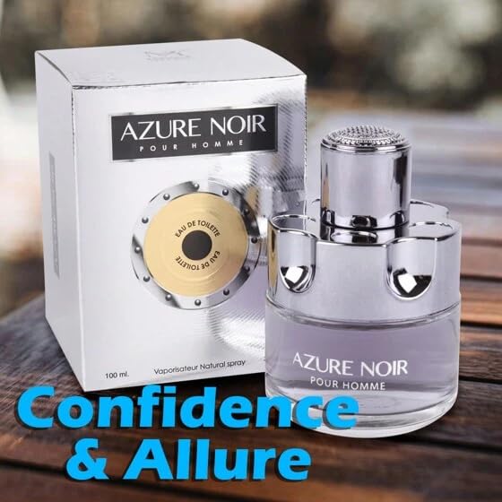 AZURE NOIR POUR HOMME Cologne Eau de Toilette Fragrance for Men 3.4oz/100ml, Natural Spray, Long Lasting - Image 4