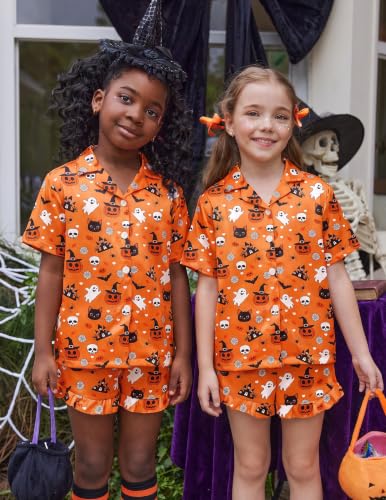 Image of Arshiner Girls Pajamas Silk Satin Pajama Set Button Pjs Ruffle Sleepwear | 2 Piece Nightwear, Silky Soft Lounge for Little & Big Kids, Ideal for Sleeping and Sleepover Party