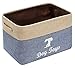 Geyecete-Cestino portaoggetti per Giocattoli per Cani in Lino – Perfetto per organizzare i Giocattoli del Cane, Vestiti per Cane- Scatola Giocattoli per Animale Domestico,cestini Regalo-Blu/Beige