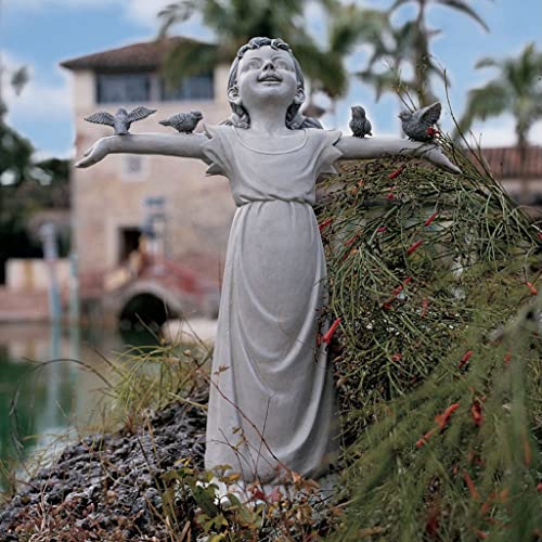Design Toscano Ng34012 Basking In God's Glory Little Gir Outdoor Garden Statue, 14 Inches Wide, 6 Inches Deep, 18 Inches High, Two Tone Stone #TOP6