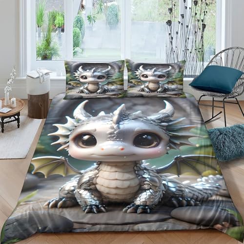 Housse de couette hypoallergique dragon contre allergies de lit - 4