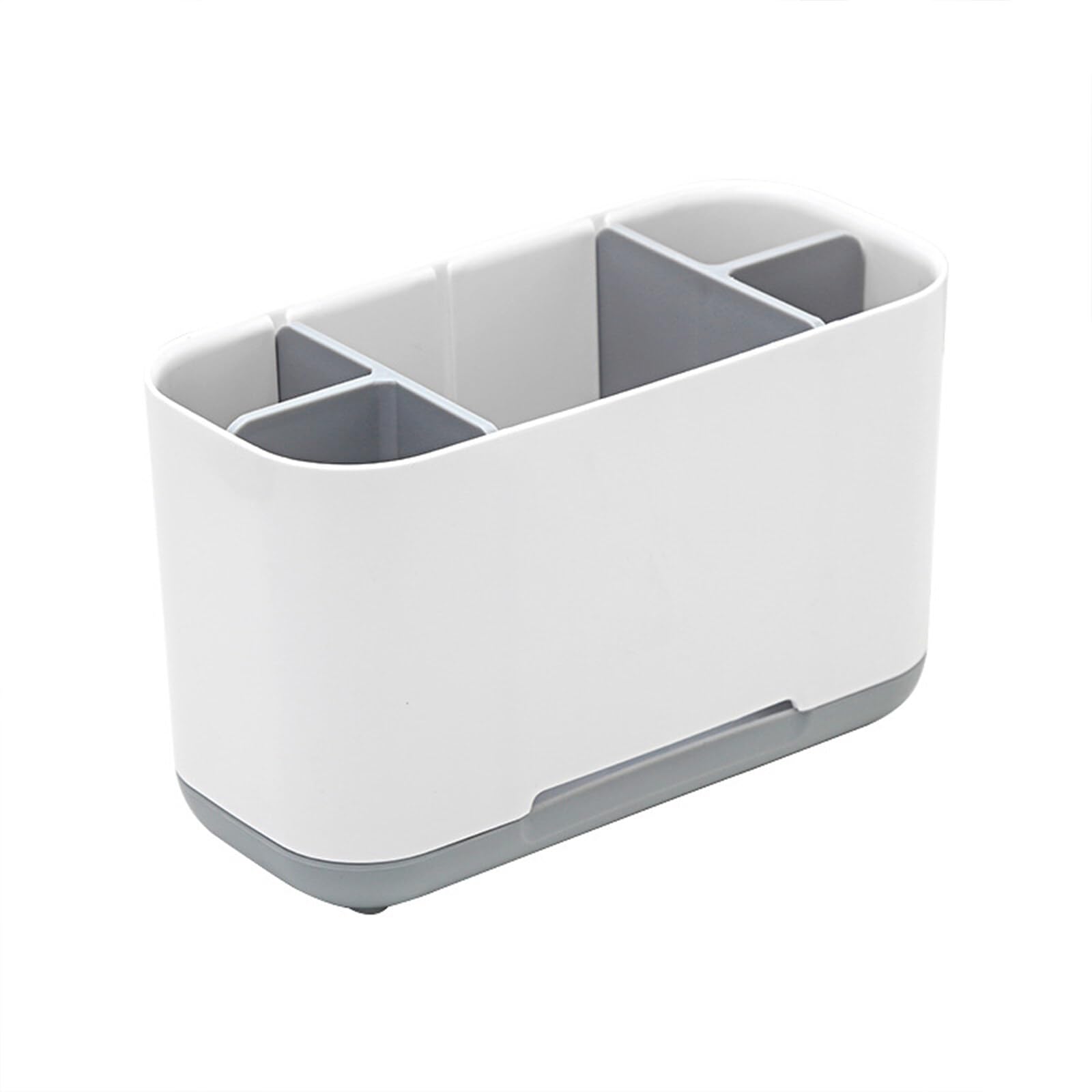 Yuehuam 滑り止めバスルームカウンタートップ歯ブラシホルダー歯ブラシと歯磨き粉オーガナイザー (グレー)