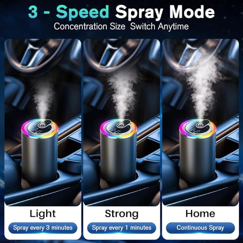 Image of Smart Car Air Freshener Diffuser with Starry Sky Projection, 50ml /1.8OZ Perfume Car Diffuser, 6 Months Long-Lasting Fragrance, RGB Music-Sync Lights, Intelligent Auto On /Off, Mahogany Teakwood
