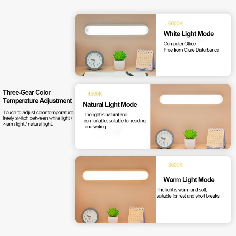 Magnetic Light Bar, 3 Color Modes LED Strip Light for Closet, Shelf, Bedroom, Office & Home Lighting, White