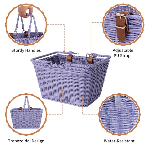 image for GRANNY SAYS Small Bike Baskets for Kids, Bicycle Bike Baskets, Wicker 