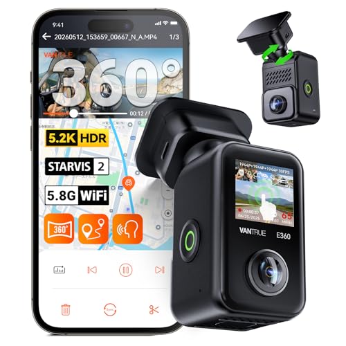 VANTRUE E360 360度 ドライブレコーダー 5.2K 前後カメラ