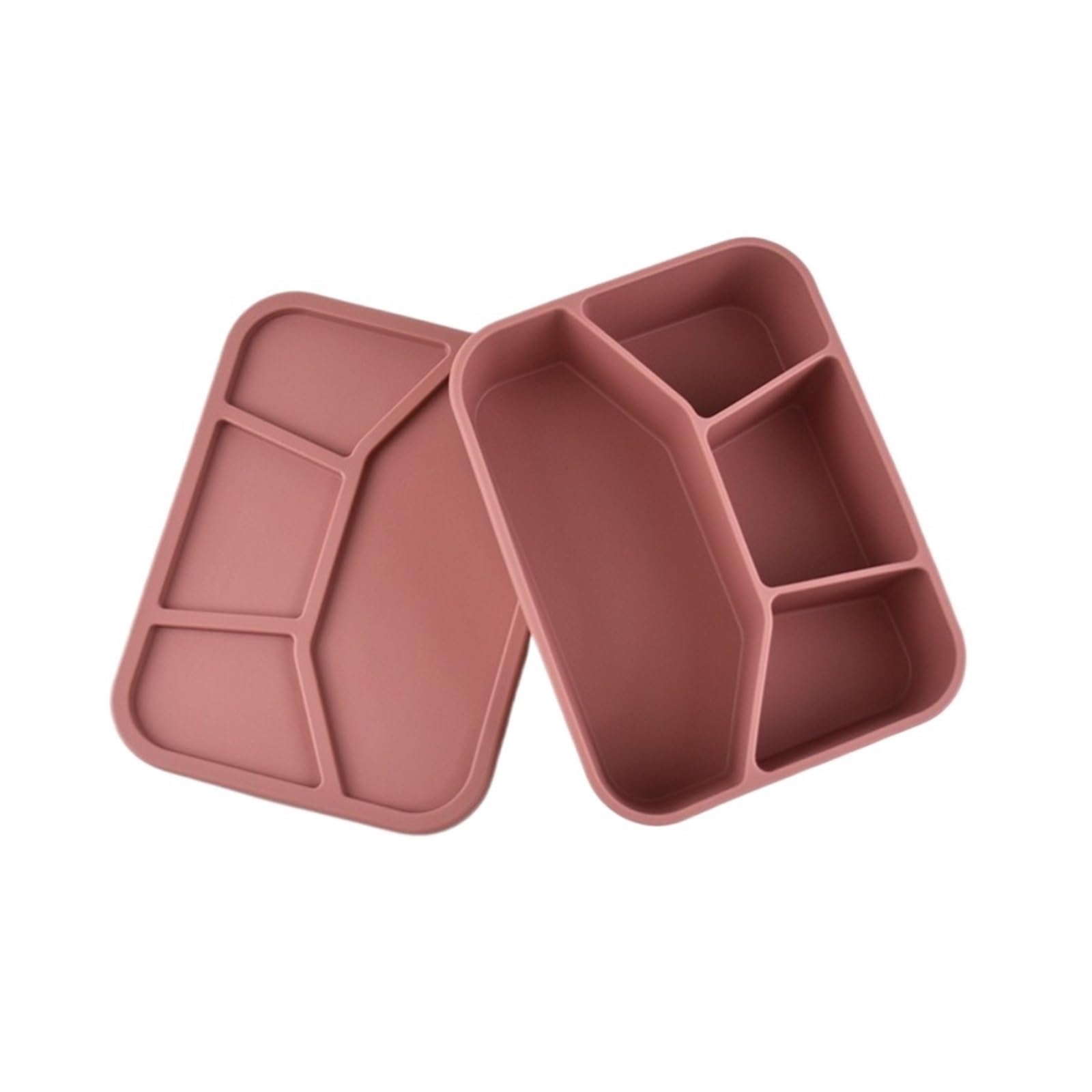 Silikon-Lunchbox Unterteilte Lunchbox aus Silikon, Frischhalte- und auslaufsicherer Vorratsbehälter for Lebensmittel, versiegelte Snackbox mit großer Kapazität Zur Aufbewahrung(Red)