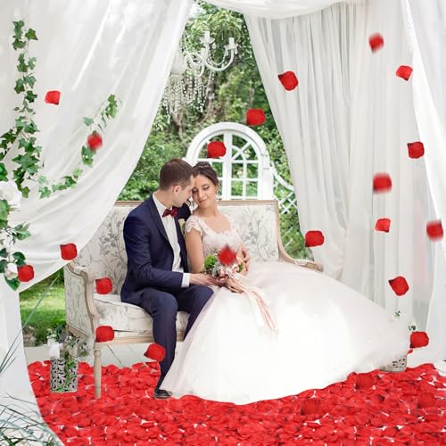 3000 PCS Dark Red Artificial Silk Rose Petals for Romantic Night, Wedding, Party, Anniversary Flower Decorations