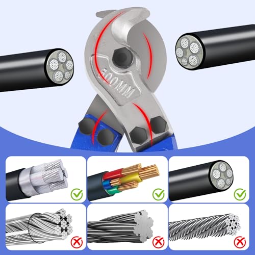 ZrgGea Cable Cutters 36 inch, Industrial-Grade Heavy-Duty Cable Cutter, Forged from T8 Alloy Steel, HRC56, Sharp Cutting. Suitable for Cutting Copper and Aluminum Core Cables, Blue by Generic - Image 7
